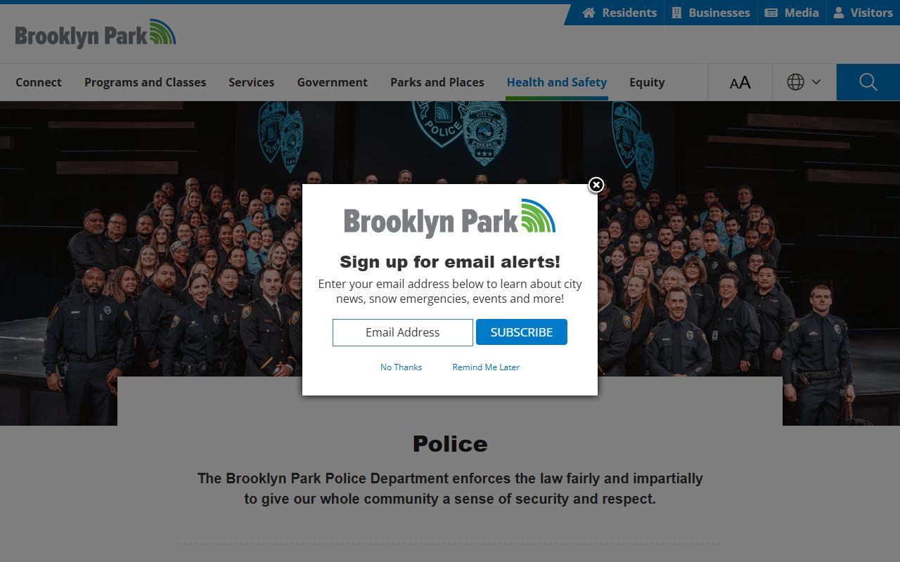 Brooklyn Park Police Department website