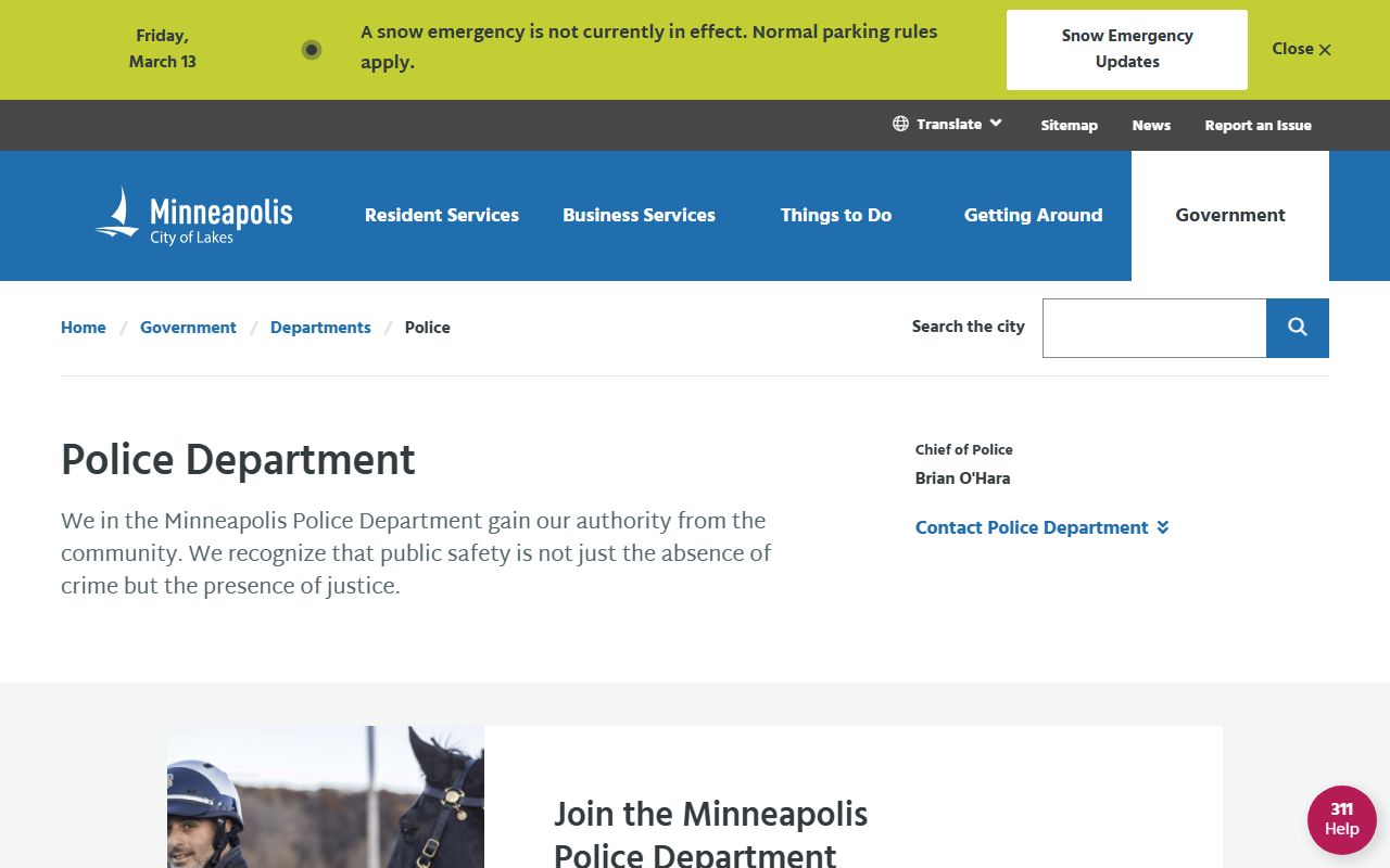 Minneapolis Police Department website