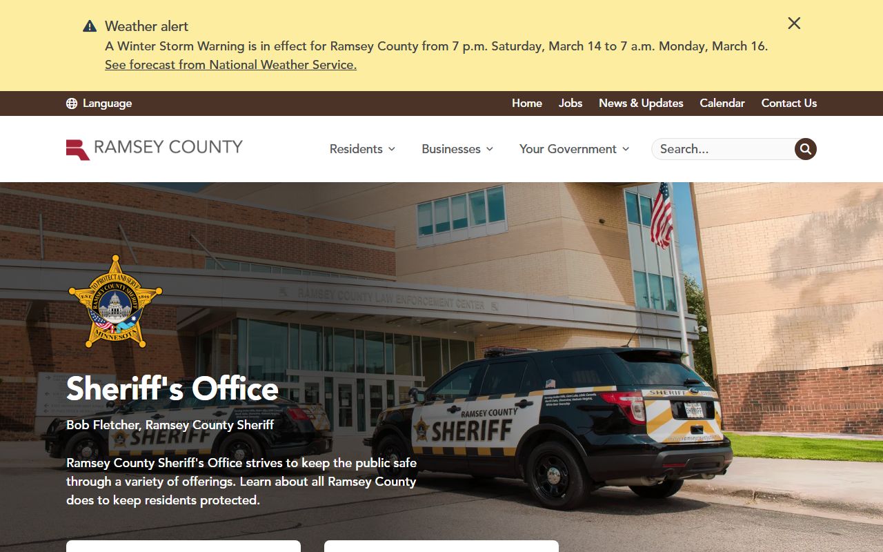 Ramsey County Sheriff Office page