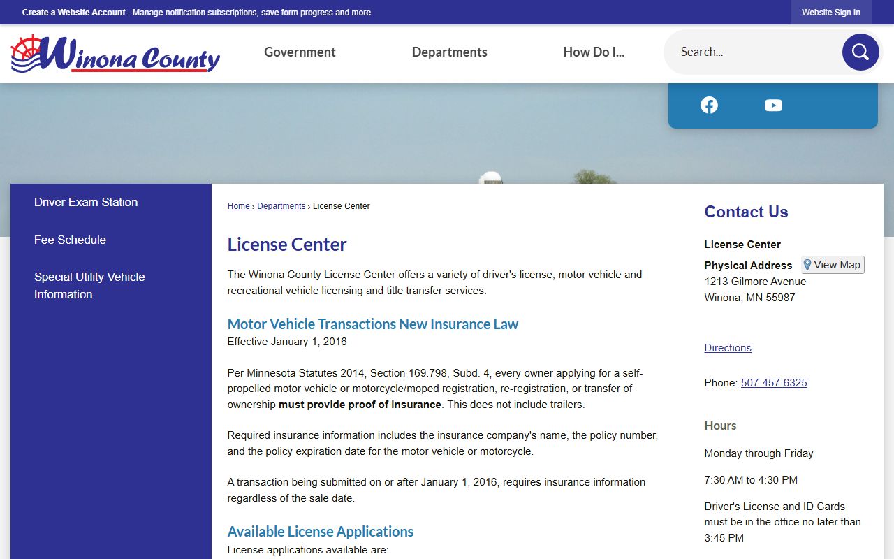 Winona County District Court website